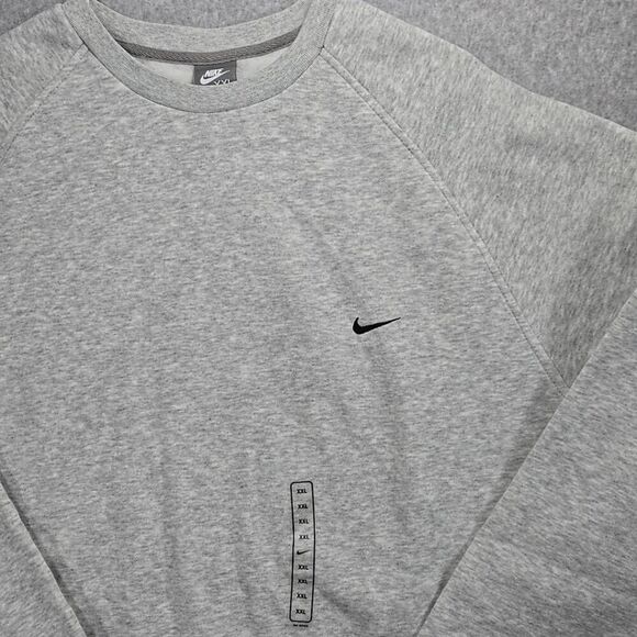 Vintage Y2K Medium Nike Grey Silver Tag Mini Swoosh Crewneck Sweatshirt NWOT 2XL - Picture 1 of 13